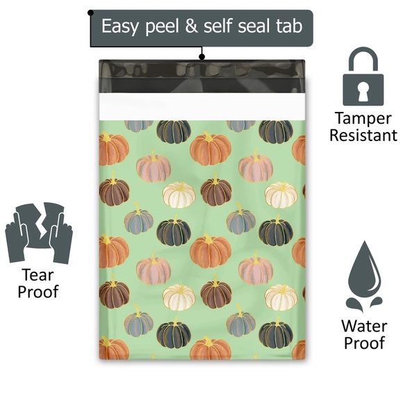 Pumpkin Patch π 10x13 Poly Mailers Pack of 25 - Picture 2 of 10